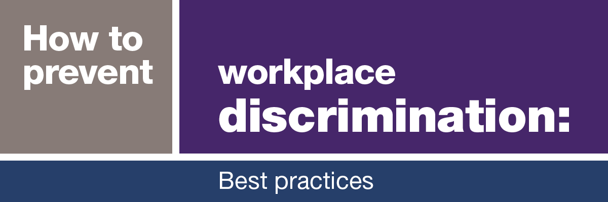 Title graphic - employers and how to prevent discrimination