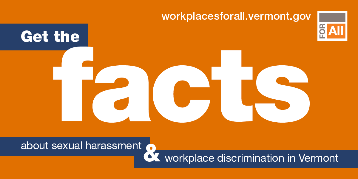 Graphic image with get the facts about sexual harassment 